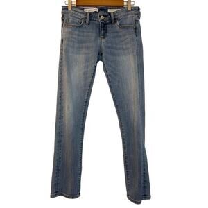Pilcro Hyphen Straight Leg Jean Size 26 Light Wash Mid Rise Stretch Denim Flaw